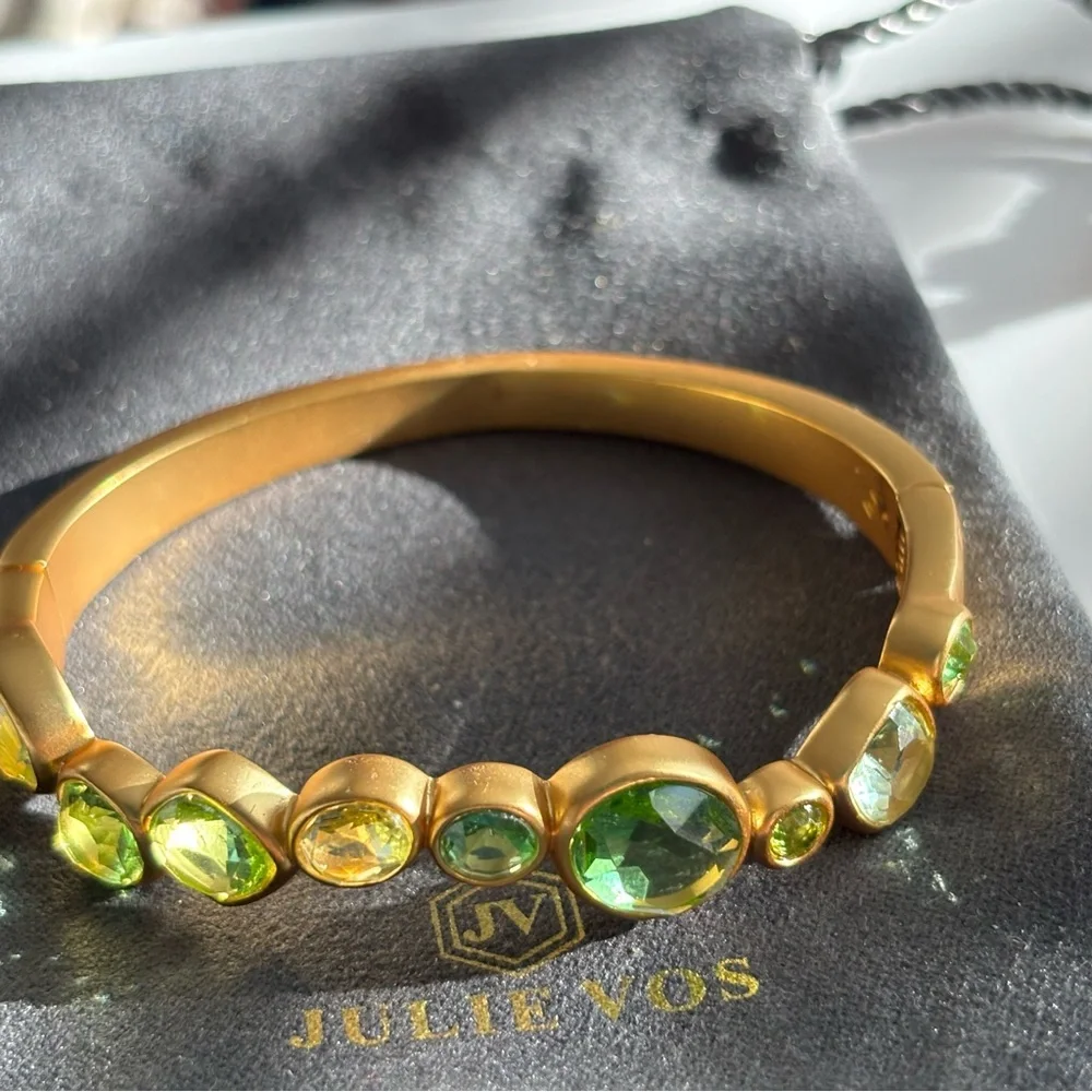 Julie Vos Gold Bracelet with Green Gemstones